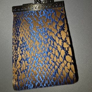 Cathayana card pouch vintage inspired accordion card holder Blue And Gold